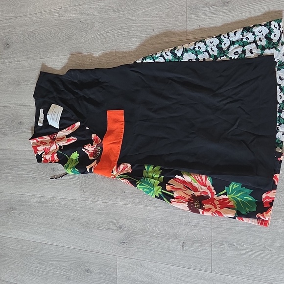 Stella McCartney Black Floral Colorblock Sleeveless Wrap Dress size 44 - Picture 4 of 7
